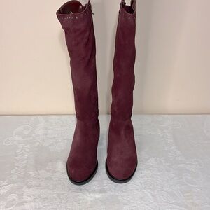 Steven Women’s Natural Comfort “Zoe” Suede Riding Boots With Stud Details
